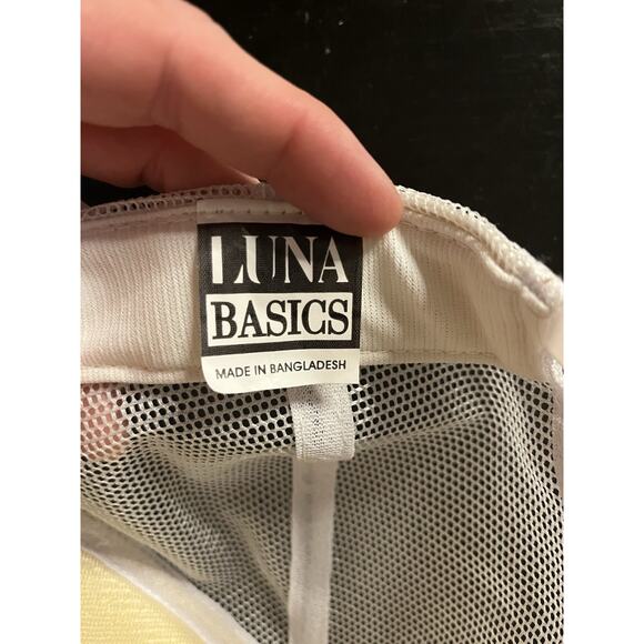 Response Rentals Trucker Hat White Red Logo Mesh Snapback Cap Luna Basics - Picture 3 of 4